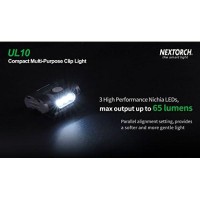 Nextorch Ul10 Aaa Compact Multi-Purpose Clip Cap Light, Angel Adjustable And Light Detachable