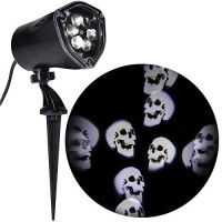 Gemmy Halloween Light Projector, Whirling Skulls Led Spotlight Projection Kaleidoscope Light Show