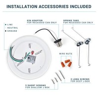 Parmida (12 Pack) 5/6 Inch Dimmable Led Disk Light Surface Flush Mount 15W, Ul Listed, Recessed Retrofit Ceiling Lights, Energy Star, Installs Into Junction Box Or Recessed Can,1050Lm - 4000K