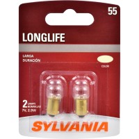 Sylvania - 55 Long Life Miniature - Bulb, Ideal For Radio Dial, Radio Display, Tail Applications (Contains 2 Bulbs)