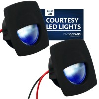 Five Oceans Led Companion Way Light, 10 Pack Marine Courtesy Lights, Square Light For Boat Interior, Deck, Cockpit, Blue Led, For Pontoon, Fishing Boat, Bass Boat, Sailboat, Rvs, Caravan - Fo4002-M10