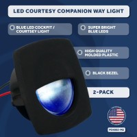 Five Oceans Led Companion Way Light, 10 Pack Marine Courtesy Lights, Square Light For Boat Interior, Deck, Cockpit, Blue Led, For Pontoon, Fishing Boat, Bass Boat, Sailboat, Rvs, Caravan - Fo4002-M10