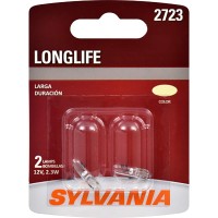 Sylvania - 2723 Long Life Miniature - Bulb, Ideal For Interior Door, Tail, And More (Contains 2 Bulbs)