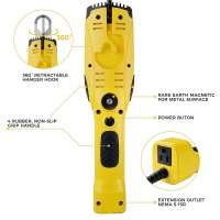 Aceland Portable Corded Led Work Light With Outlet In Handle, Cob Led, 1600 Lumen 6Ft 116Awg 3C Sjtw Cord Handheld Outdoor Work Light, Magnetic On Back