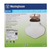 Westinghouse Lighting 7785200 Led Schoolhouse Indoor/Outdoor Energy Star Ceiling Fan Light Kit, Three Fitters With White Opal Glass , Red