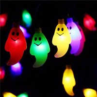 Hann� 30 Led Waterproof Cute Ghost Solar String Lights Solar Powered Lighting For Halloween Party Indoor Outdoor Decoration ( Cute Ghost Multi Color)