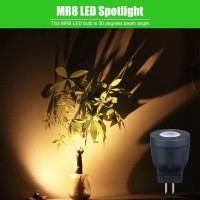 Makergroup Mr8 Led Bulb 12V, Mr8 Led Spotlight 10W 20W Halogen Lamp Replacement Gu4.0 Base Warm White Color 2700K For Indoor And Outdoor Low Voltage Landscape Lighting (2-Pack)