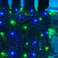 Led Blue And Green Net Lights Outdoor Led Holiday Lights Net, Outdoor Decorative Lights Christmas Net Lights, Hedge Christmas Lights, Set Of 100 (4 X 6 Ft, 5Mm Lights, Blue / Green)