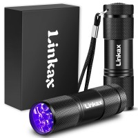 2 Pack Uv Flashlight Black Light, Uv Blacklight Flashlights 395Nm, Ultraviolet Handheld Mini Small Torch Light Detector For Dog Pet Urine And Stains, Check Uranium Glass