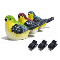 Jzstom Solar Outdoor Lights Bird Garden Statues Decor,Bird Figurine Lights With Powered Led, Housewarming Birthday Gifts For Women, Mom (3 Pack)