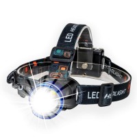 Lightess Led Headlamp Super Bright Head Lamp Zoomable Headlights 3 Modes Waterproof Adjustable Head Light For Running Climbing Hunting Riding Camping, Blue, 1800Lm