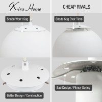 Kira Home Ceres 8 Midcentury Modern Hanging Orb Pendant Light With Smooth Matte White Frosted Diffuser White Finish