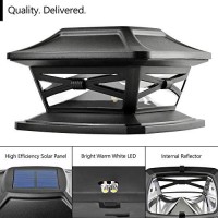 Davinci Lighting Flexfit Solar Outdoor Post Cap Lights - Includes Bases For 4X4 5X5 6X6 Wooden Posts - Bright Led Light - Slate Black (2 Pack)