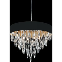 Crystal World 8 Light Chrome Drum Shade Chandelier