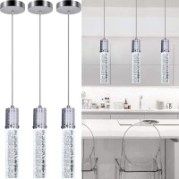 3 Lights Independent Kitchen Island Dining Room Light Pendant Light Fixtures Bubble Crystal Chandeliers Modern Kitchen Island Li