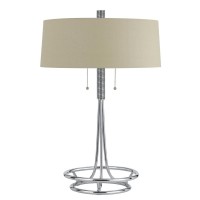 60W X 2 Leccemetal Table Lamp With Burlap Shade