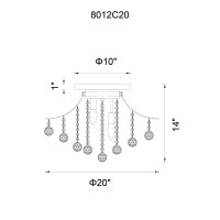 6 Light Flush Mount With Chrome Finish