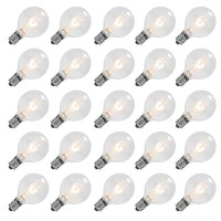 Goothy Clear Globe G40 Screw Base Light Bulbs Replacement 1.5-Inch, E12 Base, 25 Pack