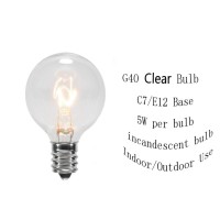 Goothy Clear Globe G40 Screw Base Light Bulbs Replacement 1.5-Inch, E12 Base, 25 Pack