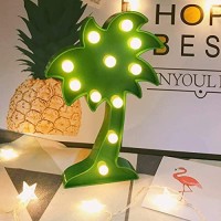 Qiaofei Led Palm Tree Light,Cute Coconut Tree Night Table Lamp Light For Kids Room Bedroom Gift Party Home Wall Office Decorations Green