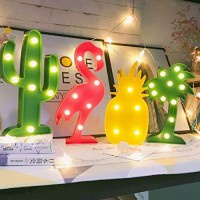 Qiaofei Led Palm Tree Light,Cute Coconut Tree Night Table Lamp Light For Kids Room Bedroom Gift Party Home Wall Office Decorations Green