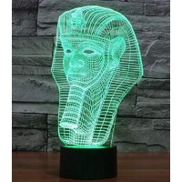 Egyptian Pharaoh Guard 3D Illusion Night Light Lamps, 7 Color Gradual Changing Usb Table Desk Lamps Home Doce Or Xmas Gifts