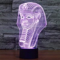 Egyptian Pharaoh Guard 3D Illusion Night Light Lamps, 7 Color Gradual Changing Usb Table Desk Lamps Home Doce Or Xmas Gifts