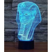 Egyptian Pharaoh Guard 3D Illusion Night Light Lamps, 7 Color Gradual Changing Usb Table Desk Lamps Home Doce Or Xmas Gifts