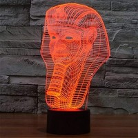 Egyptian Pharaoh Guard 3D Illusion Night Light Lamps, 7 Color Gradual Changing Usb Table Desk Lamps Home Doce Or Xmas Gifts