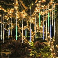 Bluefire Upgraded Meteor Shower Lights, 19.68 Inch 10 Tubes 540 Leds Outdoor Icicle Christmas Lights, Waterproof Falling Rain Lights For Tree Holiday Porch Yard Patio Party Decoration (Multicolor)