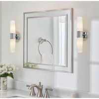 Kira Home Duo 14 Modern Wall Sconce With Frosted Glass Shades For Bathroomvanity Chrome Finish