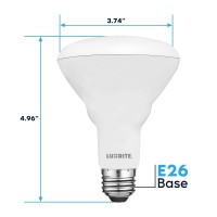 Luxrite 12-Pack Br30 Led Bulb, 65W Equivalent, 6500K Daylight, Dimmable, 650 Lumens, Led Flood Light Bulbs, 8.5W, Energy Star, E26 Medium Base, Damp Rated, Indoor/Outdoor - Living Room And Kitchen