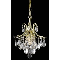 Amelia Collection Pendant D12In H15In Lt:3 Gold Finish