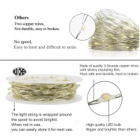 Ruichen Dimmable Fairy Lights Plug In 105 Ft 300 Led Silver Wire Twinkle String Lights With Rf Remote Timer, Cool White