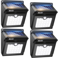 Baxia Technology Solar Outdoor Lights Wireless Security Motion Sensor Outdoor Lights Solar Lights Outdoor Waterproof For Front Door,Backyard,Steps,Garage,Garden (400Lm,4 Packs)