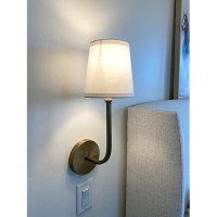 Capital Lighting 619311Ad674 Dawson Decorative White Fabric Staystraight Shade Wall Sconce 1Light 60 Watt 17 H X 6 W A