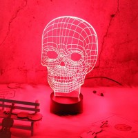 3D Skull Lamps,3D Night Lights, Amazing Illusion Lamps Night Lamps Led Night Lamps Optical Lamp Gift For Kids 7 Color Change Visual Lamp