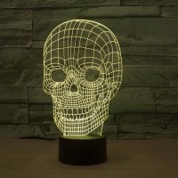 3D Skull Lamps,3D Night Lights, Amazing Illusion Lamps Night Lamps Led Night Lamps Optical Lamp Gift For Kids 7 Color Change Visual Lamp