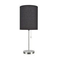 Aspen Creative 40083-3, 1-Pack Set-1 Light Candlestick Table Lamp, Contemporary Design In Satin Nickel, 19 1/2