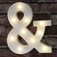 Pooqla Ampersand Symbol Marquee Letter Lights Alphabet Light Up Sign For Wedding Home Party Bar Decoration