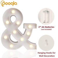 Pooqla Ampersand Symbol Marquee Letter Lights Alphabet Light Up Sign For Wedding Home Party Bar Decoration