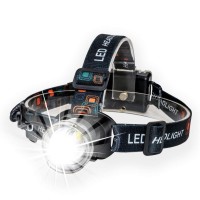 Lightess Head Lamps Super Bright Zoomable Headlamp Led Head Torch Waterproof Adjustable Headlights For Running Climbing Hunting Fishing Cycling Riding Camping, Grey, 3 Modes, 1800Lm