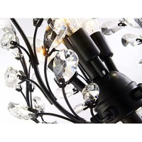 Seol-Light Vintage Crystal Branch Chandeliers Black Ceiling Pendant Light Flush Mounted Fixture With 7 Light,Max280W For Living Room Dinning Table Porch