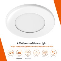 Dream Lighting 12V Led 276 Rv Boat Interior Ceiling Lights Fixture Recessed Puck Light Cool White Lighting White Shell Pac