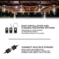 Enbrighten Premium Warm White String Lights 48Ft White Cord 24 Shatterproof Acrylic Bulbs Weatherproof Outdoor String Lights