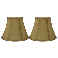 Urbanest Set Of 2 Softback Bell Lampshade, Faux Silk, 5-Inch By 9-Inch By 7-Inch, Gold, Spider-Fitter