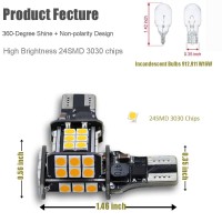 Ibrightstar Newest Extremely Bright 3030 Chipsets 921 T15 912 W16W Led Bulbs For Turn Signal Blinker Side Marker Lights, Amber Yellow