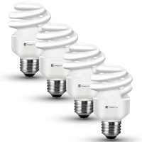 Xtricity Compact Fluorescent Light Bulb T2 Spiral Cfl, 5000K Daylight, 9W (40 Watt Equivalent), 540 Lumens, E26 Medium Base, 120V, Ul Listed (Pack Of 4)