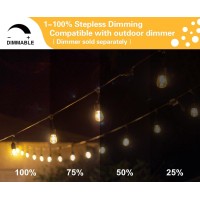 Sunthin 2 Pack 48Ft Outdoor String Lights Hanging Incandescent String Lights Commercial Grade Waterproof Patio Light Outside Wit