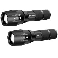 Souyos Military Grade Flashlight 2000 Lumen 5 Modes Water Resistant Led Tactical Torch Flash Light (2Pcs)